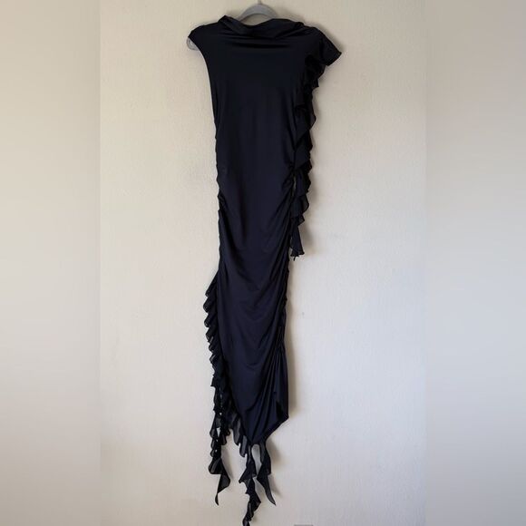 Fanci Club The Assassin Midi Black Off-Shoulder Size S - Picture 14 of 15